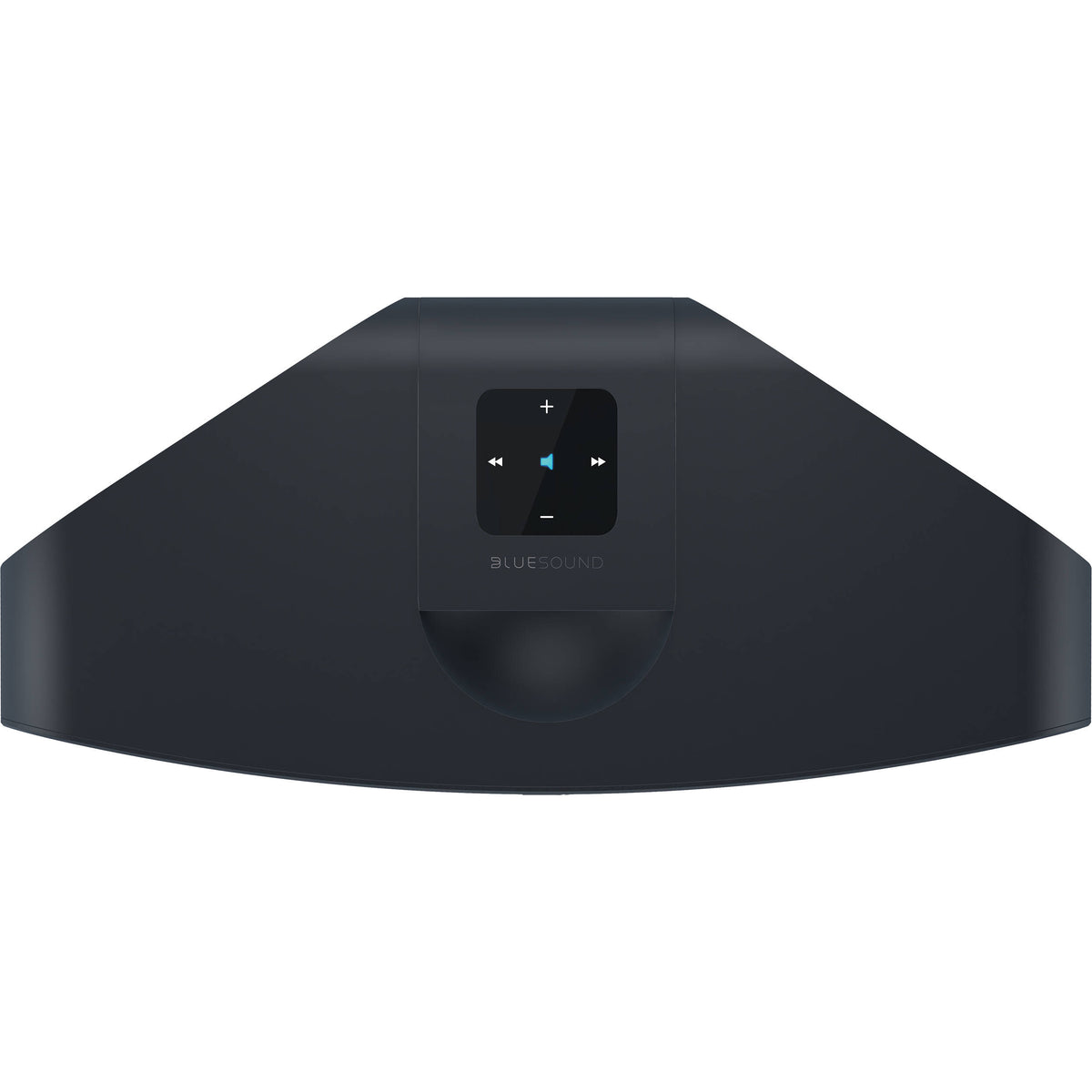 Bluesound Pulse 2i wireless speaker in black, showcasing its sleek design and compact form for high-quality audio.