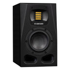 Adam Audio A4V active nearfield monitor speakers with sleek black finish and detailed driver components.