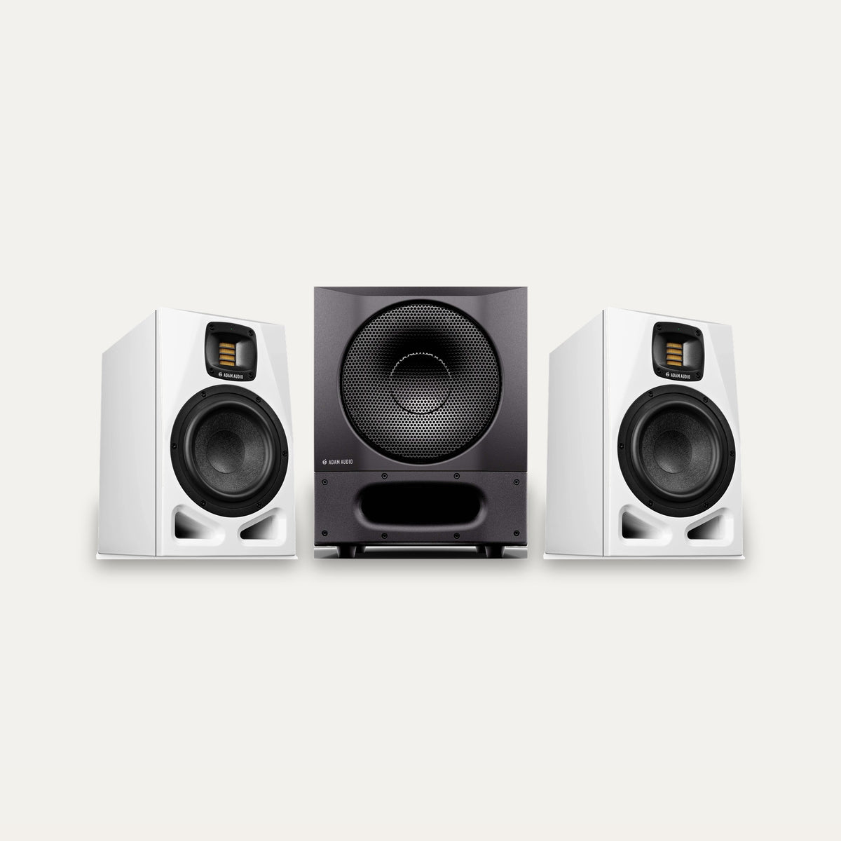 ADAM Audio A7V Pair + Sub8 PRO 2.1 Studio Monitoring Set – Monitor Colour White