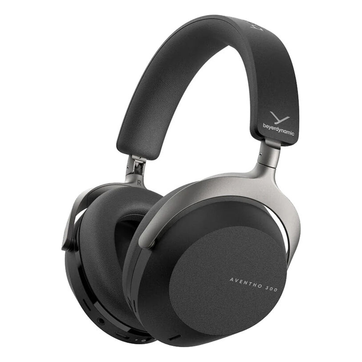 Wireless Beyerdynamic Aventho 300 headphones with over-ear design, black color, and padded ear cushions.