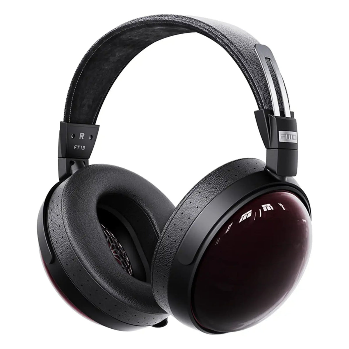 FiiO FT13 wired headphones with in-ear design and black finish, featuring inline controls and a sleek, portable look.