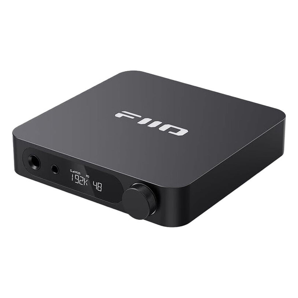 FiiO K11 headphone amplifier and DAC, in black, front view