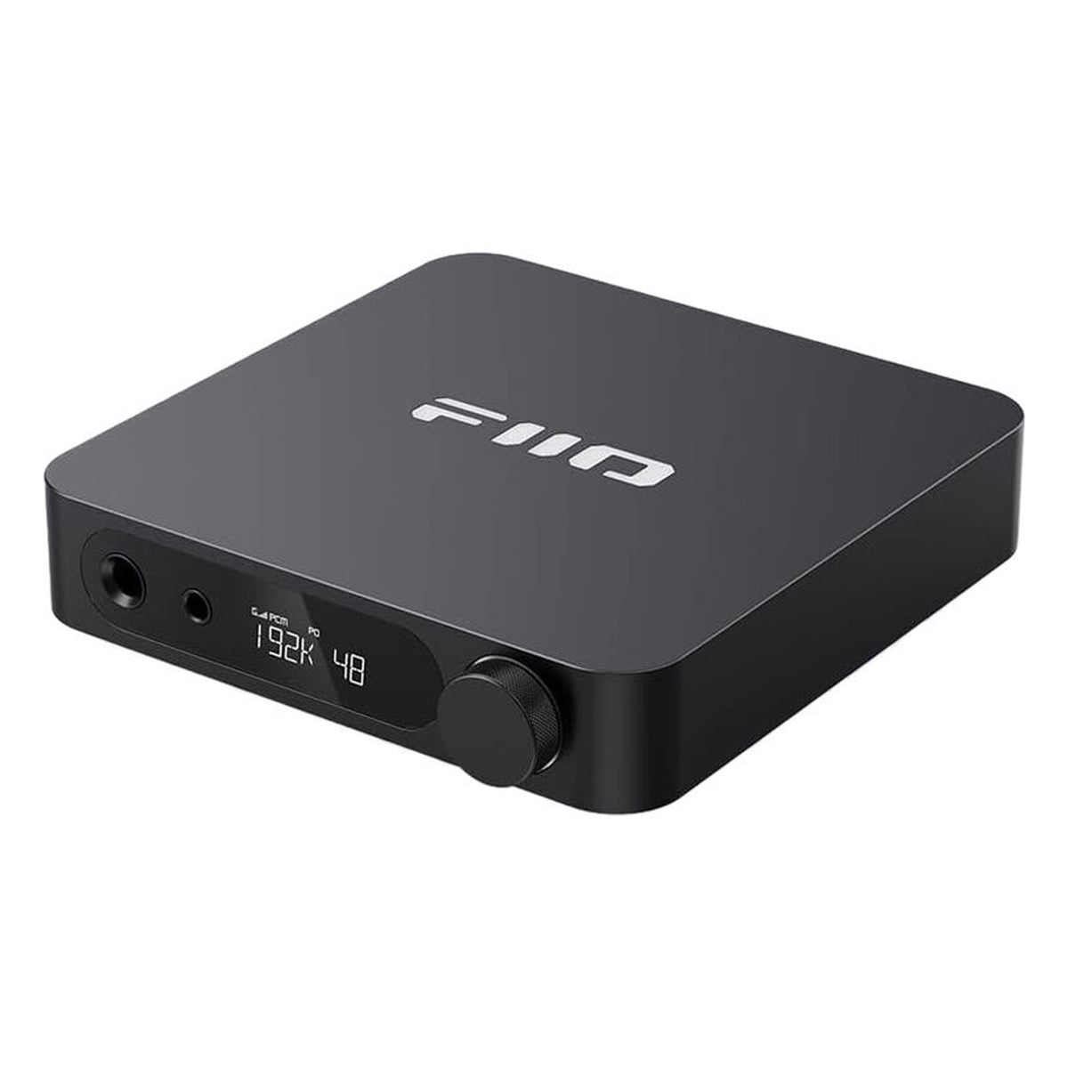 FiiO K11 headphone amplifier and DAC, in black, front view