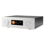 JBL MA7100HP stereo amplifier with sleek black design and control knobs, showcasing professional audio equipment.