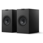 KEF Q3 Meta passive bookshelf speakers shown with sleek black cabinets and stylish design for high-quality audio.