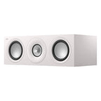 KEF Q6 Meta center speaker showing black speaker grille and sleek design for home audio systems