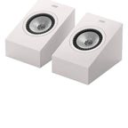 KEF Q8 Meta Dolby Atmos speakers showing sleek black design with drivers and mounting hardware for immersive audio setup.