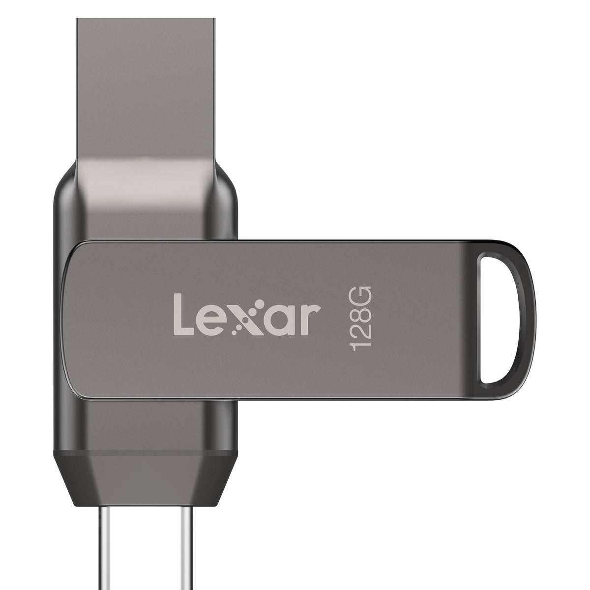 Lexar JumpDrive Dual Drive D400 USB stick, front view