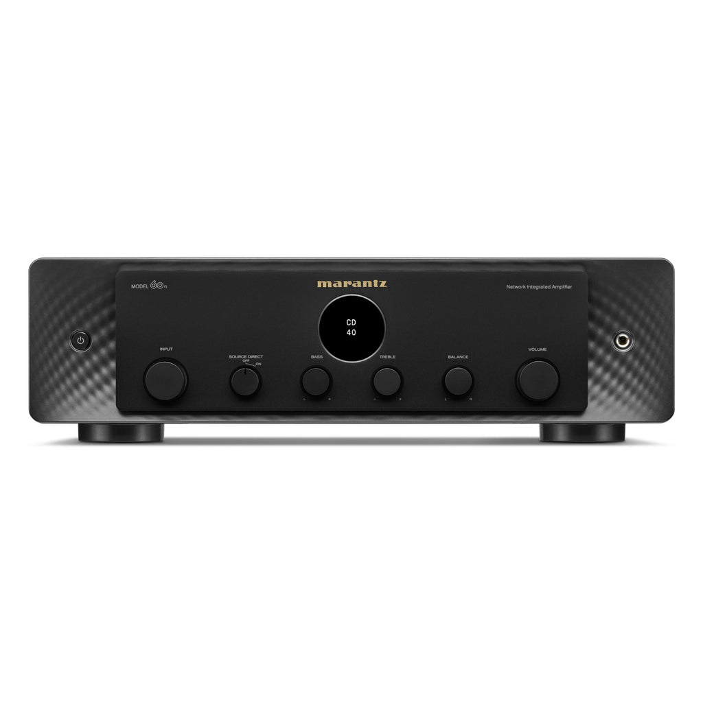 Marantz MODEL 60n stereo amplifier with sleek design and control knobs, showcasing its modern audio equipment features.
