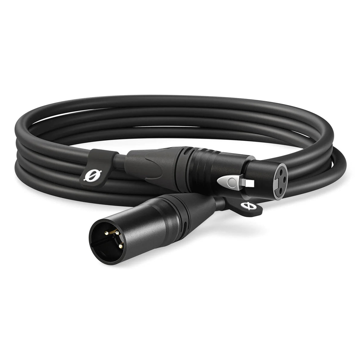 Rode XLR-Female to XLR-Male Cable, connectors close-up, black