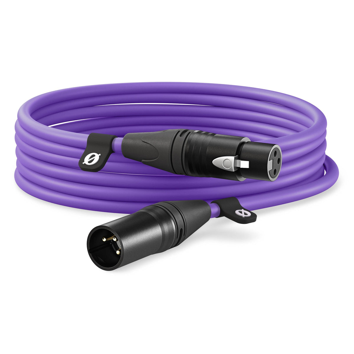 Rode XLR-Female to XLR-Male Cable, connectors close-up, black