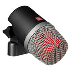 SE Electronics V KICK dynamic microphone shown with black grille and branding, ideal for kick drum and instrument recording.