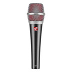 SE Electronics V7 dynamic microphone without switch, showing black body and grille for professional vocal and instrument recording.