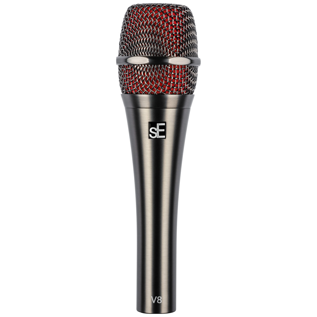 sE Electronics V8 dynamic vocal microphone in Graphite Grey, front view