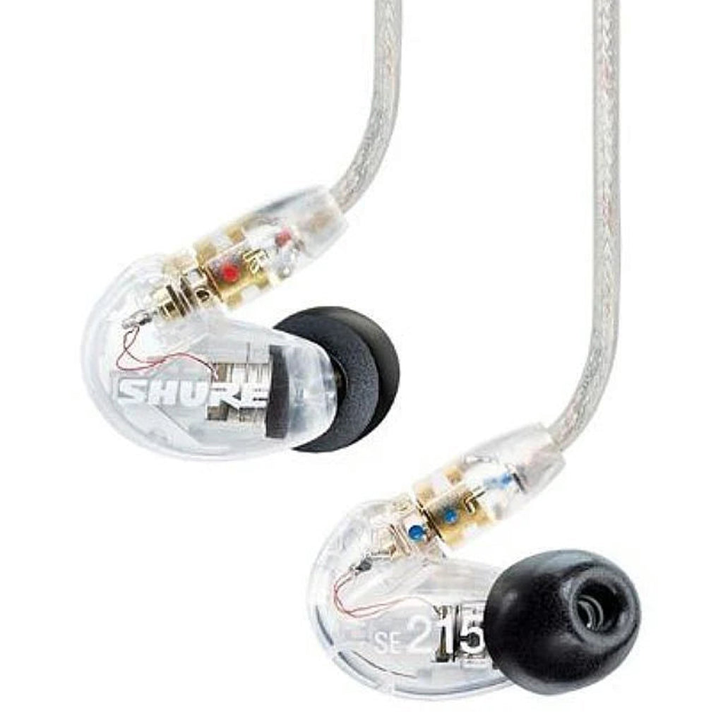 Shure SE215 wired in-ear headphones, in red