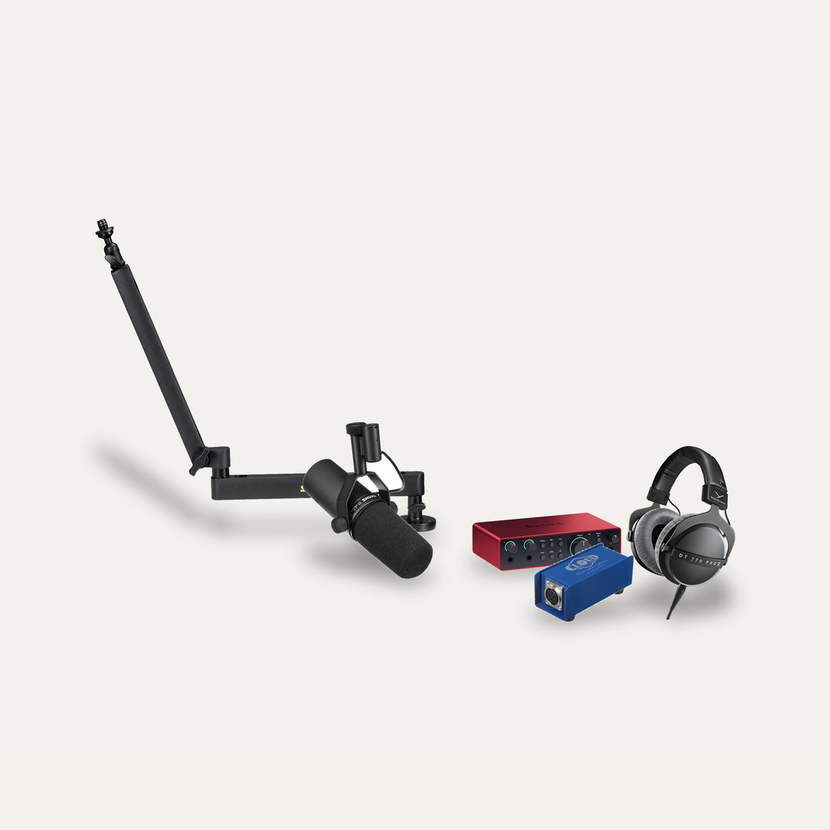 Shure SM7B + Cloudlifter CL-1 + Focusrite Scarlett 2i2 4th Gen Broadcast Voice Set