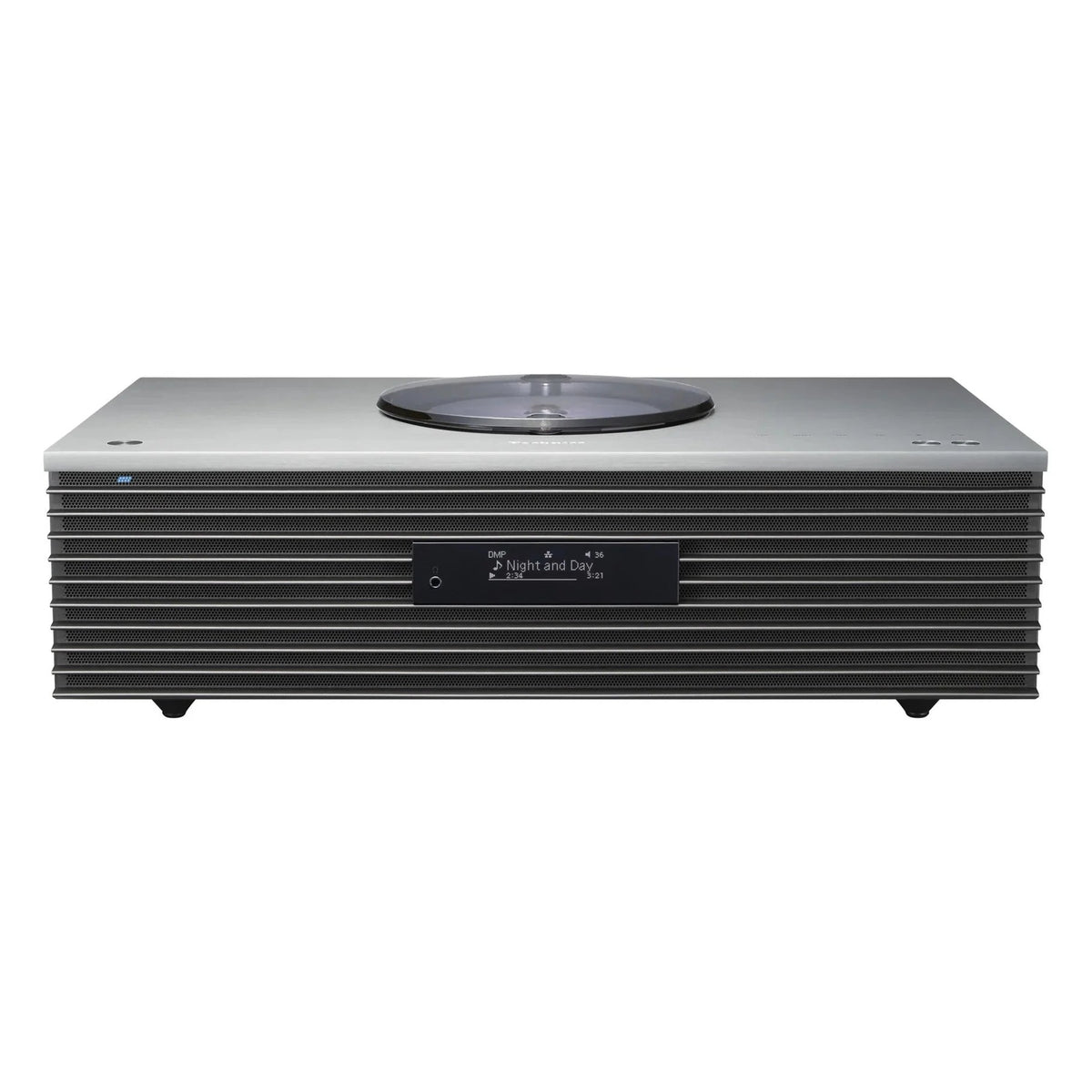 Technics SC-C70MK2 silver CD player with sleek design and digital display, featuring a silver finish and modern controls.