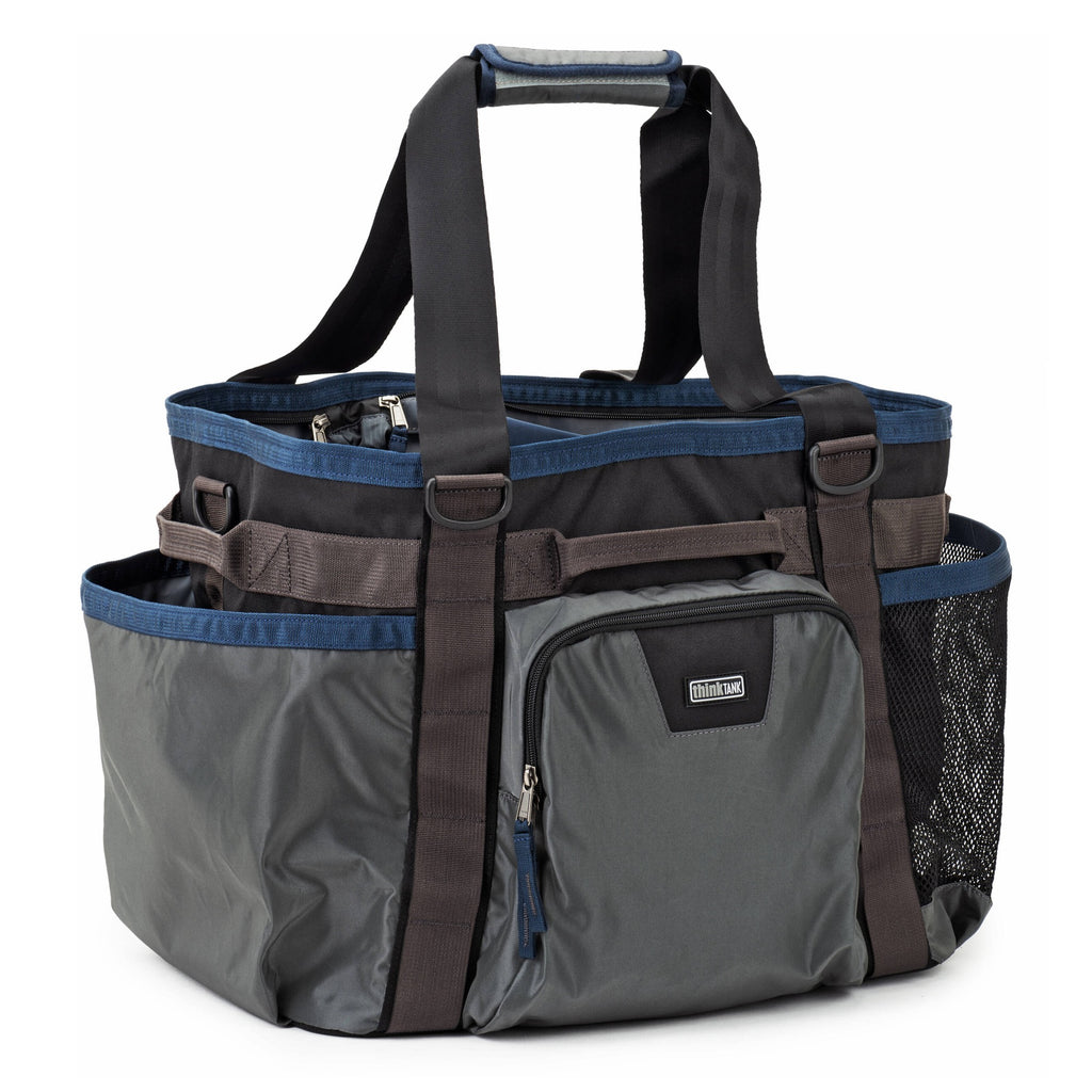 Think Tank Freeway Longhaul video equipment bag with padded compartments and sturdy handle for professional gear transport.