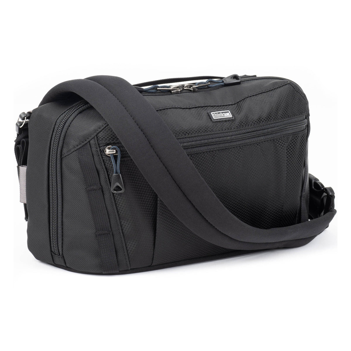 Think Tank PressPass video equipment bag with padded compartments and adjustable straps for professional gear transport.