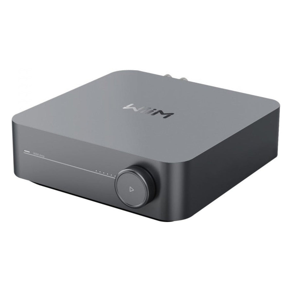 WiiM AMP music streamer with TPA3255 class-D stereo amplifier, WiFi, Bluetooth, AirPlay 2, Chromecast, 50W per channel, grey finish